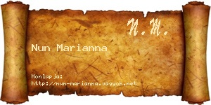 Nun Marianna névjegykártya