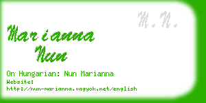 marianna nun business card